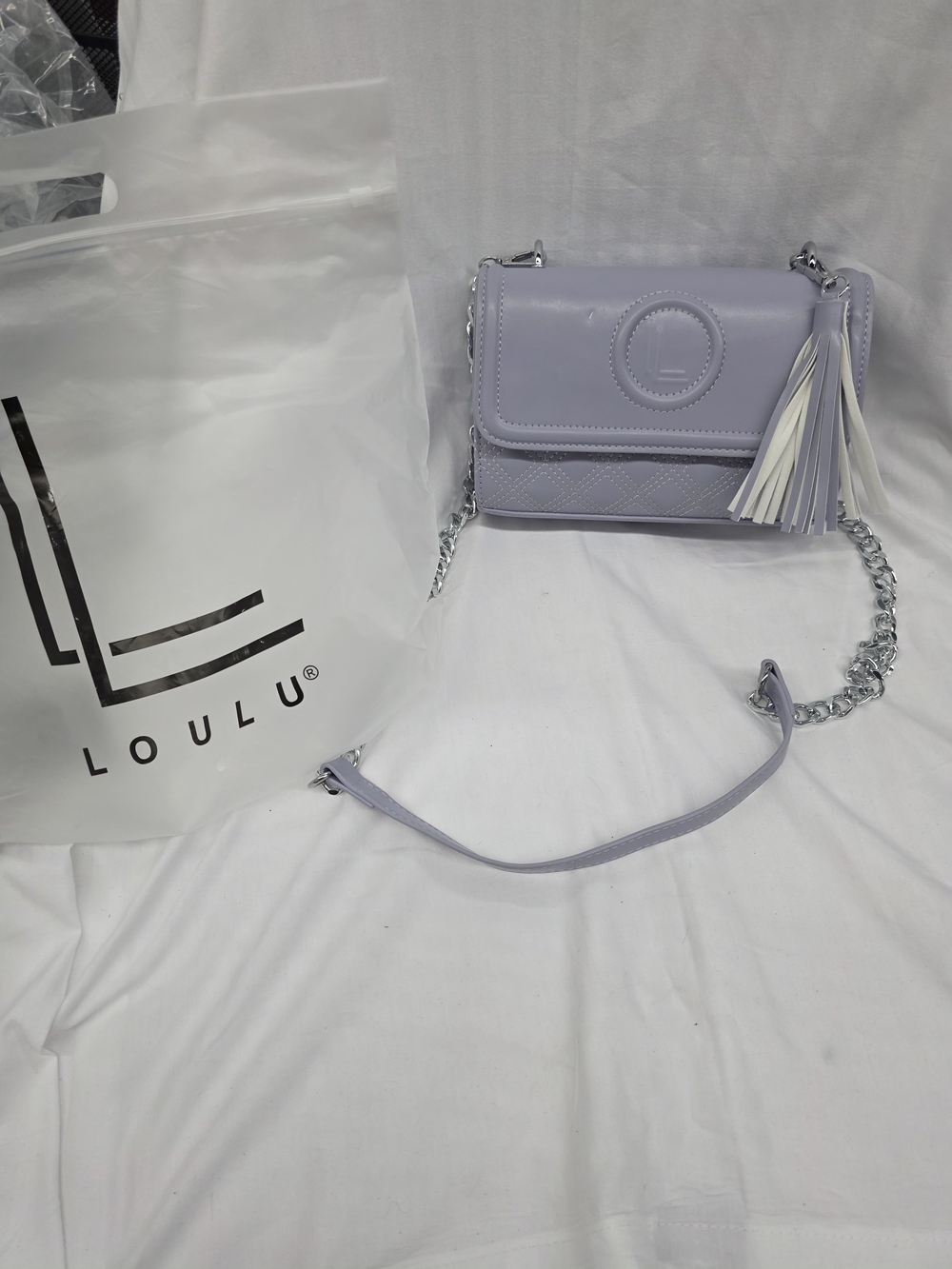 LOULU Lavender Crossbody Bag with Tassel